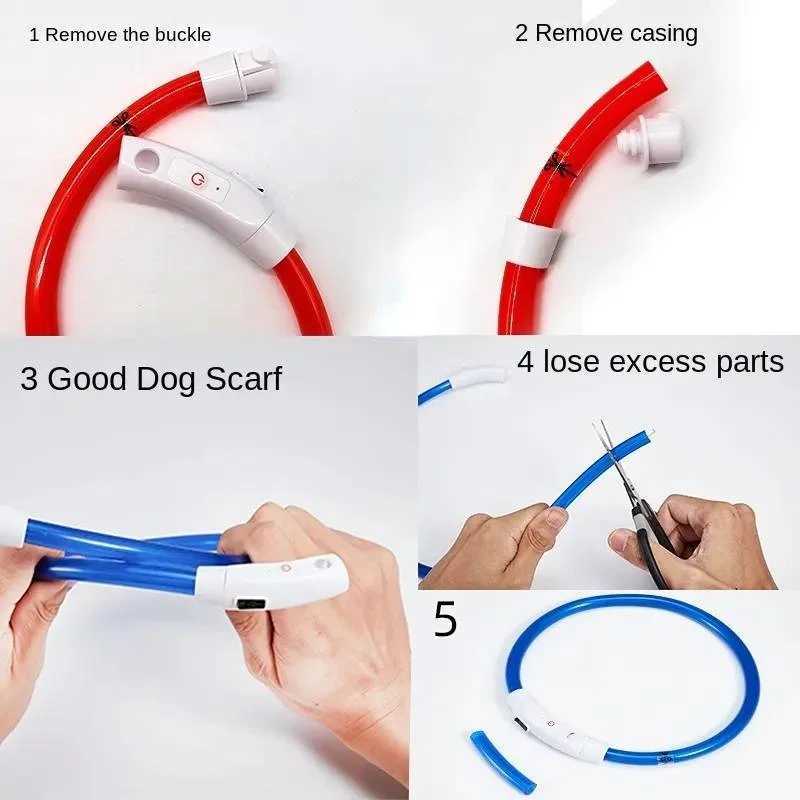 3 Modes Dog Luminous Charge Collar Led Usb Cat Dogs Collars Detachable Night Led Glow Dog Loss Prevention Collar Pet Accessories W250219
