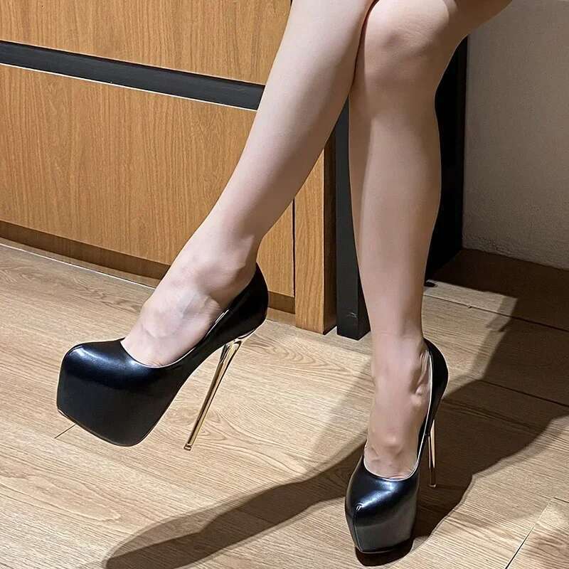 Big Size 34-45 Round Toe Women Pumps Sexy Stiletto High Heels Shoes Design Elegant Platform Banquet Prom Sandals