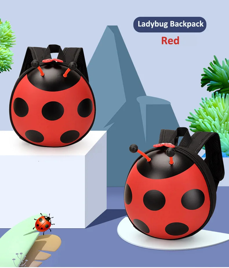 Ladybug Kindergarten Backpack with Leash Baby Backpack for 1 2 3 years Kids Backpack 250219