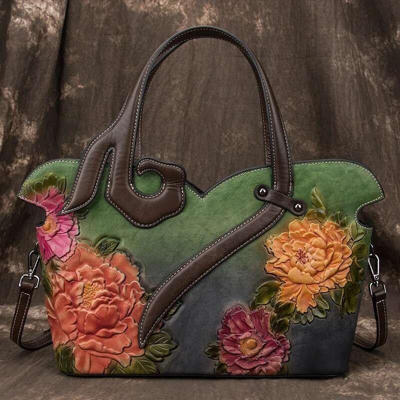 Small Retro Woman Genuine Bag Vintage Ral Shoulder Bags For Women 2024 New Handmade Real Cow Leather Handbag Female