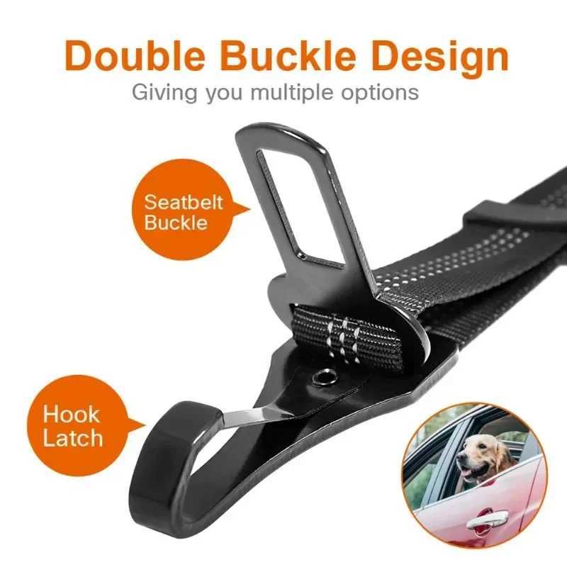Pet Dog Cat Car Seat Belt Harness Vehicle Adjustable Safety Lead Retractable Leash Traction Rope for Dogs Travel Pet SuppliesXJ250218