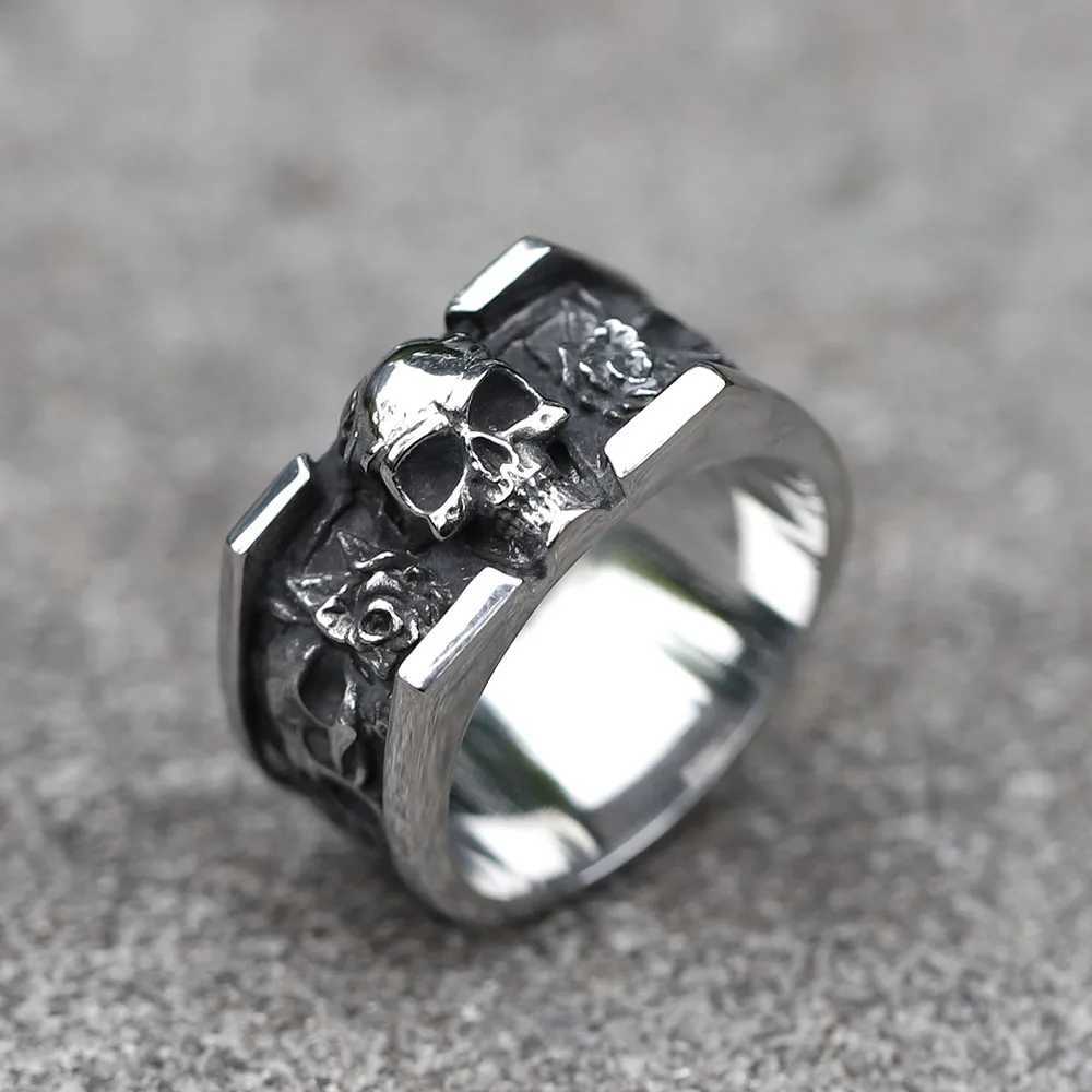 NEW Mens 316L stainless steel rings Vintage SKULL RING for teens punk fashion Jewelry Gift free shippingXJ250219
