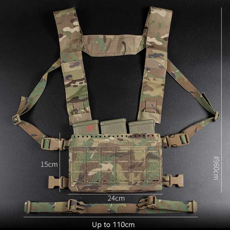 Tactical Chest Rig MK5 Micro Fight Chassis MkV Laser Cut MOLLE Triple 5.56 Magazine Placard Pouch for Plate Carrier Hunting VestXJ250219