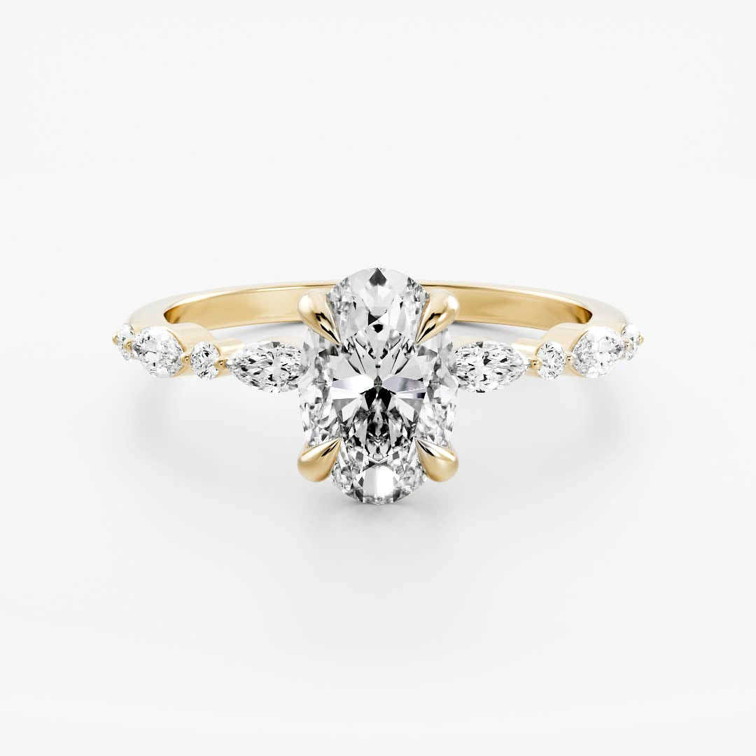 Luster Jewelry High Quality Oval 3ct Moissanite Engagement Wedding Ring for Women 10k/14k/18k Gold