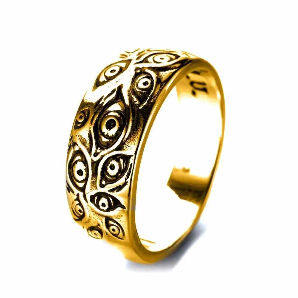 Vintage Gothic Minimalist Trend Devils Eye Ring Mens and Womens Street Niche Party Creative Fashion Hip Hop Niche GiftJewelryXJ250219