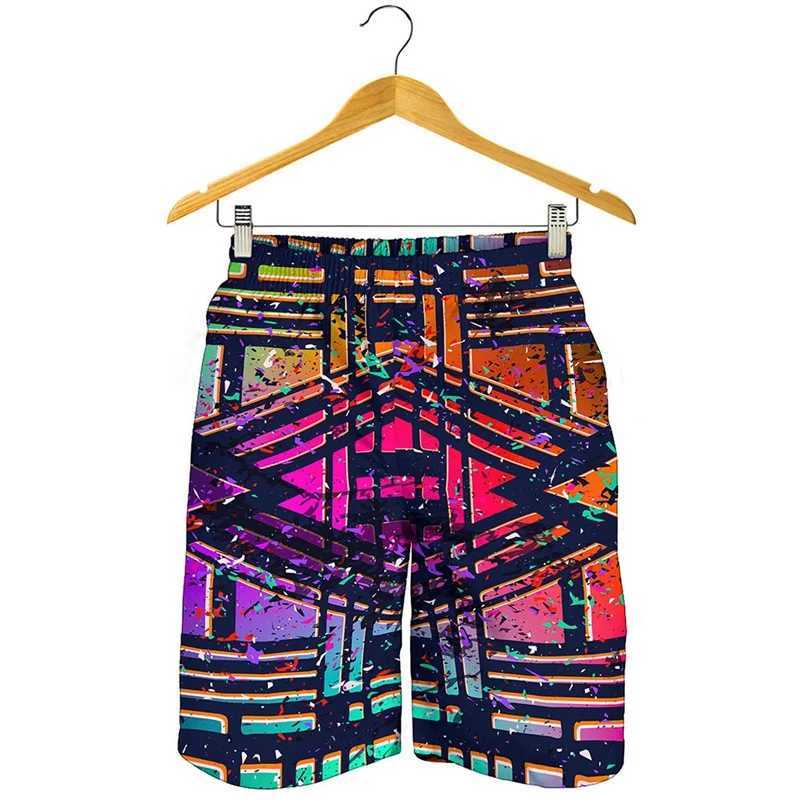 Men's Shorts Vintage Tribal Aztec 3D Print Graphic Beach Shorts Men Board Shorts Summer Vacation Swim Trunks Quick Dry Street Short Pants z250219