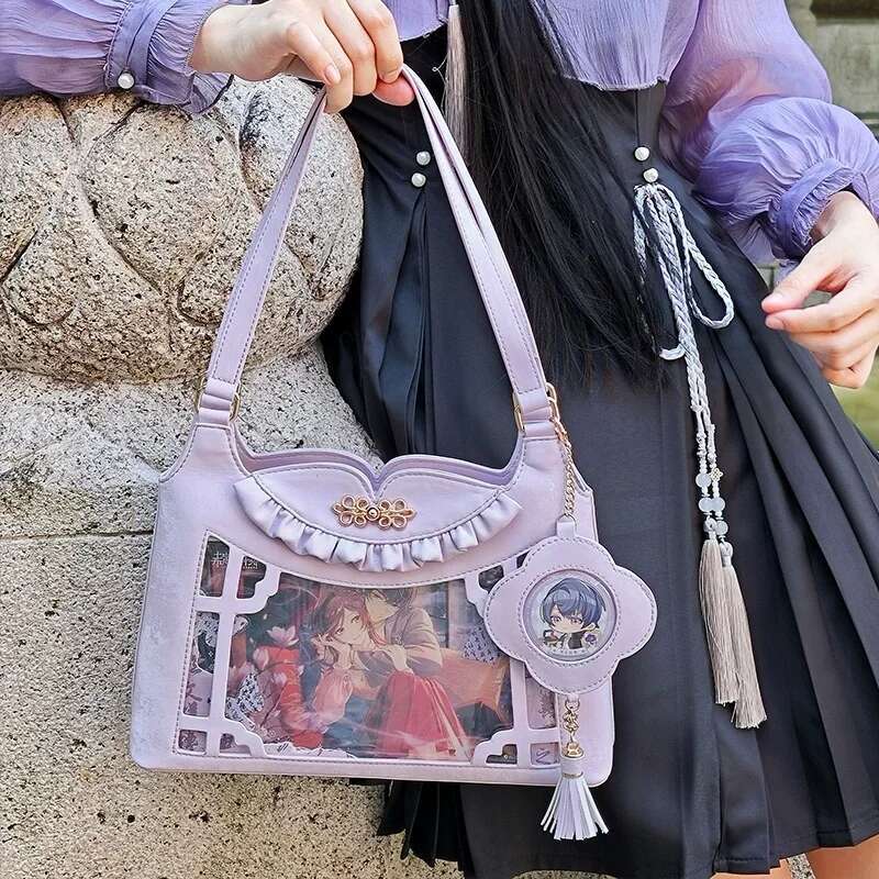 New Chinese Style Ita Bolsos Mujer Original Design Bag Transparent Sac Femme Underarm Shoulder Bags Daily Using Bolsas