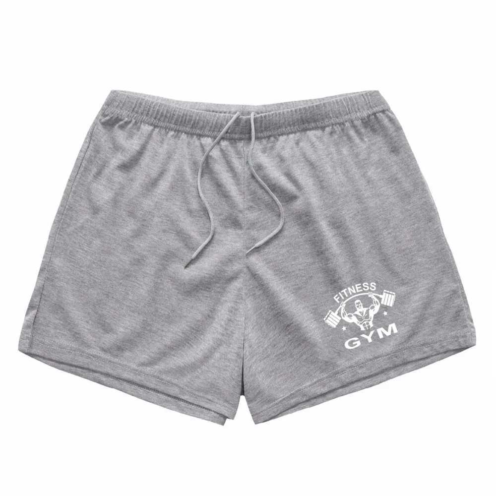New fitness trend refreshing breathable sports shorts with dumbbell print pattern for running and summer slimming training W250219
