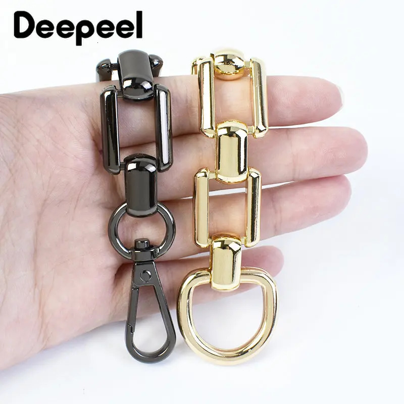 2/5Pcs Deepeel 18cm Metal Chain Bag Shoulder Strap Extension Chains Handles D Ring Adjust Lobster Buckles DIY Hardware Accessory 250214