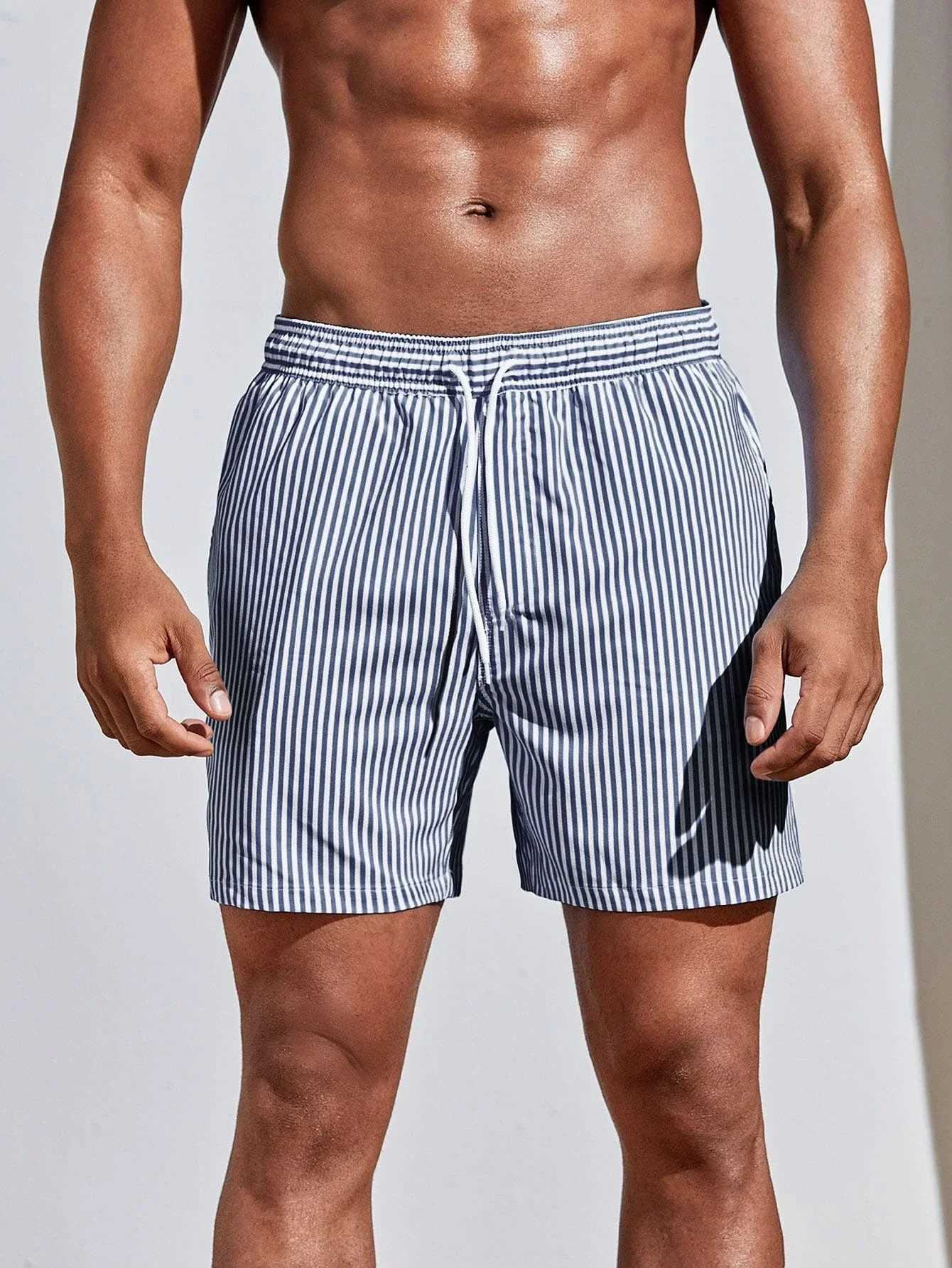 New Beach Breathable Polyester Shorts For Men With 3d Line Splicing Surfboard Shorts Summer Hawaiian Swimsuit And Swim Pants W250219