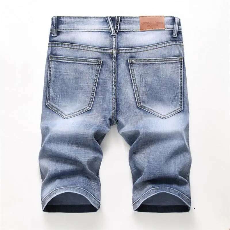 2025 Summer New Denim Men's Designer Denim Shorts Casual Ripped Denim Bermuda Skateboarding Harem Men's Fashion Street Jeans