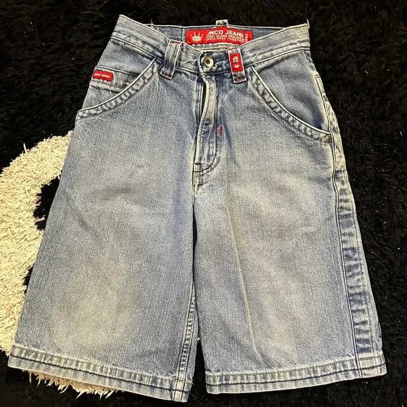 Men's Shorts Funny gothic pattern design 2000s versatile summer denim shorts for men 2024 new vintage fashionable hip-hop y2k baggy pants z250219