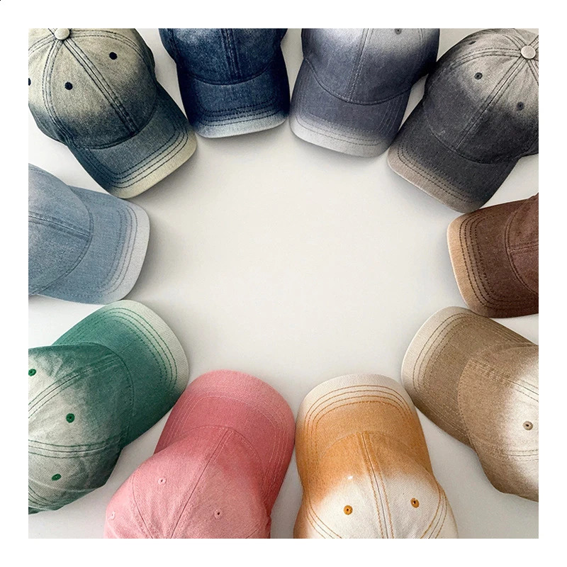 Spring Summer Kids Peaked Cap 2-6T Retro Gradient Color Casquette Leisure Outdoor Sun Hat Baseball Caps 250219
