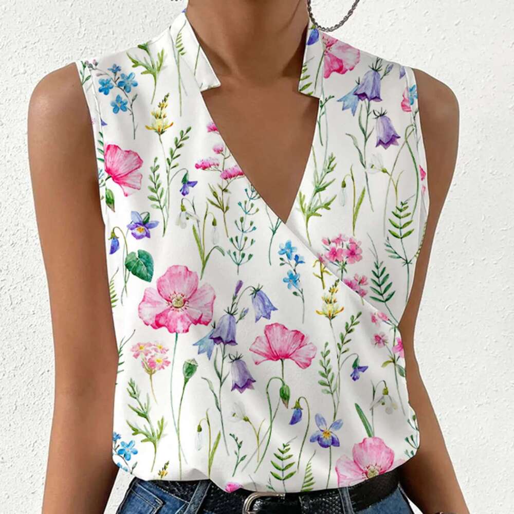 Women's Pullover Sleeveless Female Printed Breathable Shirt For Women Formal Daily Party Ball