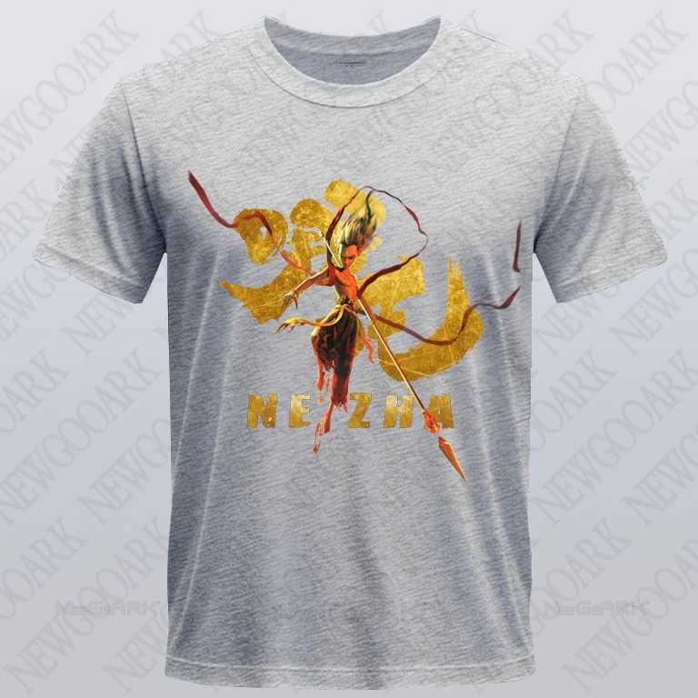 Movie T-shirt China Hero Nezha Printed Graphic Mens and Womens Cotton Casual Shirt Short Sleeve M250219