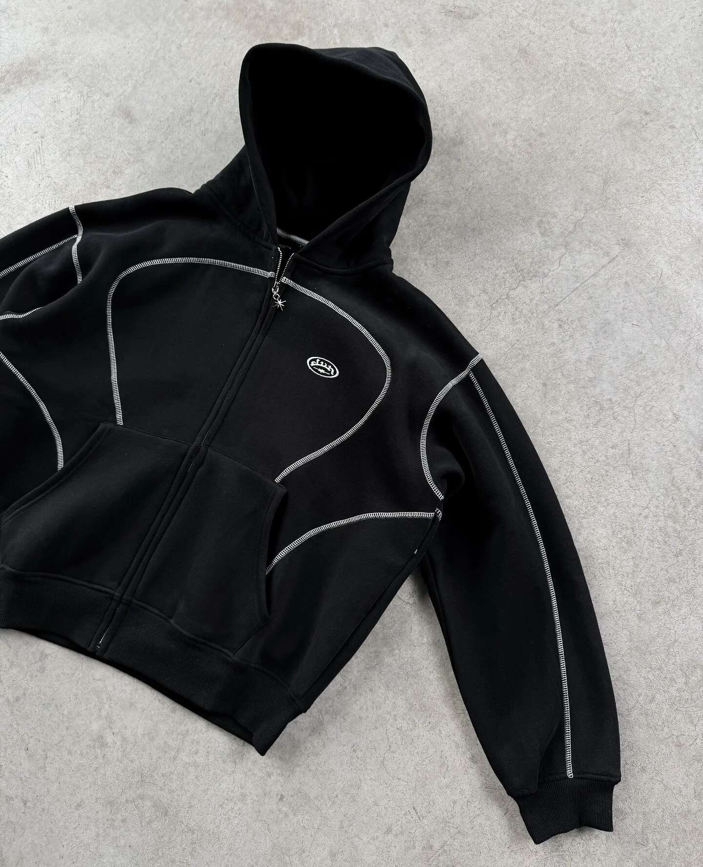 2000s zipper hoodie retro fashion print new Haruku hip-hop jacket loose hooded sweatshirt street clothing for men and women