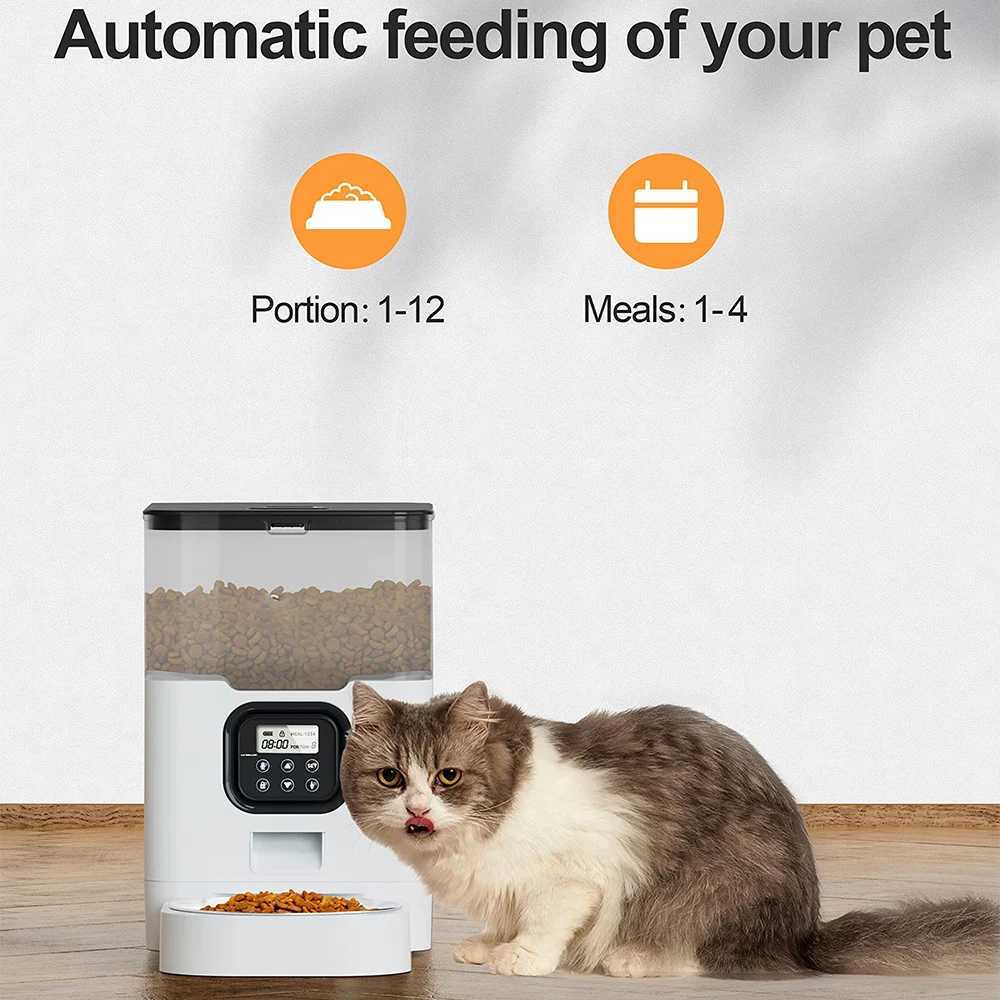 Dog Feeders 4L automatic pet feeder application intelligent cat feeder dog slow food dispenser with stainless steel bowl voice timer pet feeding suppl
