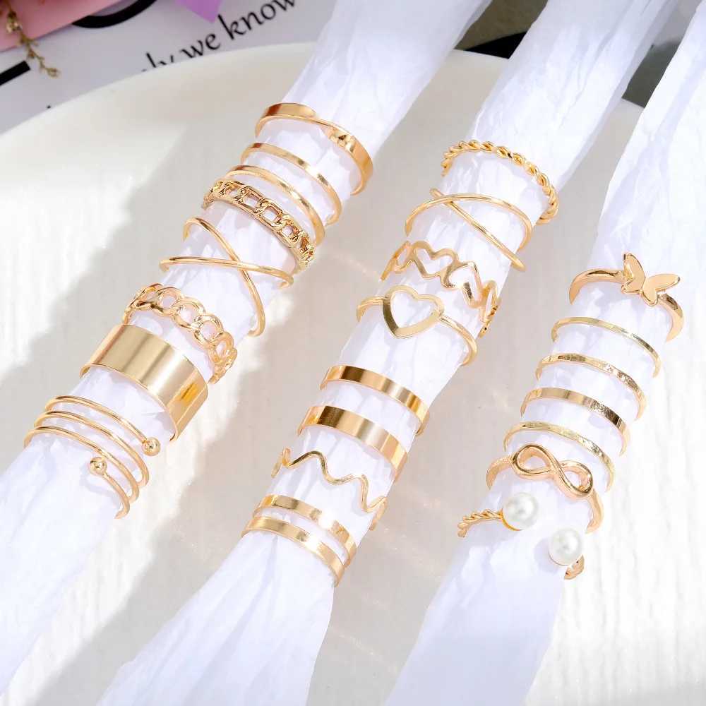 22 Piece Set of Love Butterfly Ring Opening Multi Joint Ring SetXJ250219
