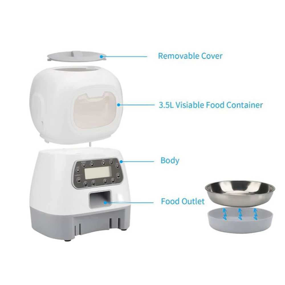 Dog Feeders Automatic cat feeder 3.5L dog dry food dispenser bowl 2L pet dog water dispenser for pet smart Tuya WIFI feeder H250218
