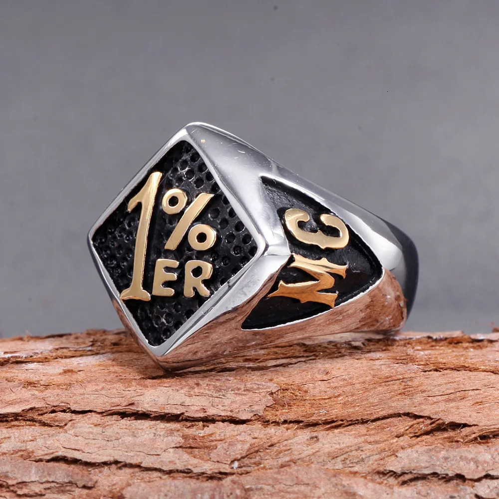 Oktrendy unique punk ring silver color biker 1% er carved stainless steel gold men skull band party rings 250213
