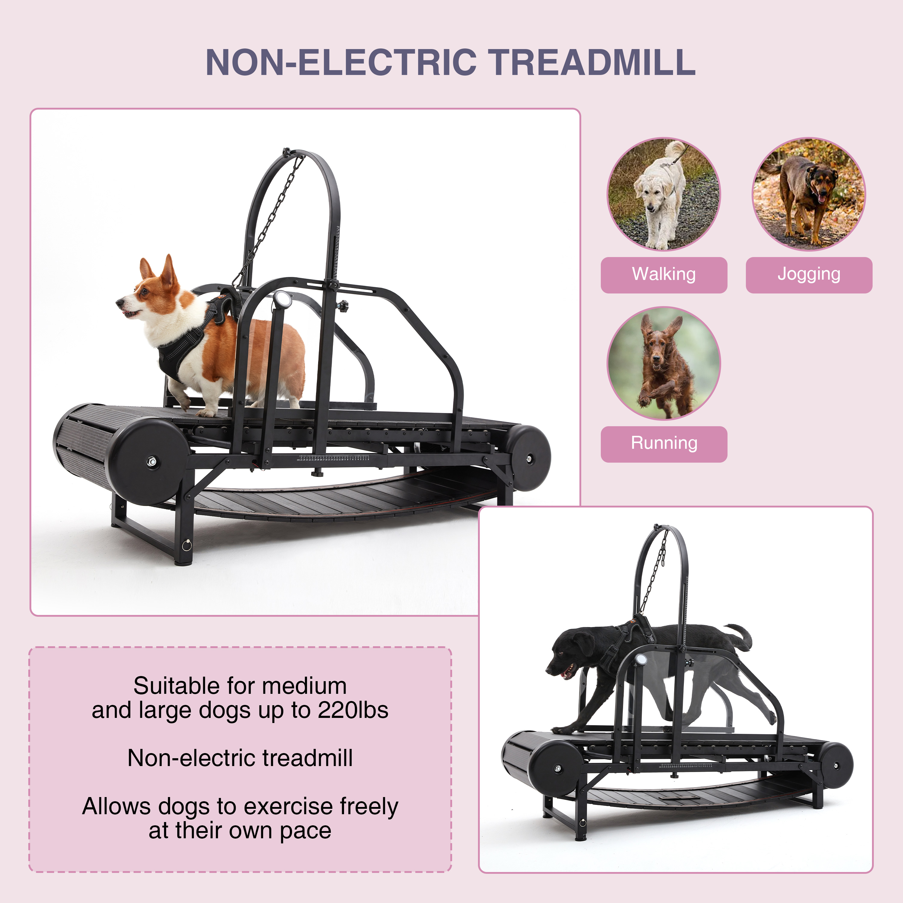 Larger Non-electric Equipment Dog Apparel Heavy Duty Running Fiess Treadmill Walking hines Unpowered Run Pet Dogs