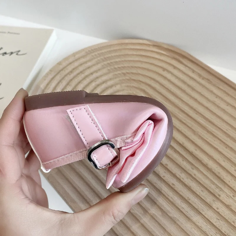 Spring Burst Round Toe Bow Decorative Flat Shoes Lovely All Match Childrens Shoes 250219