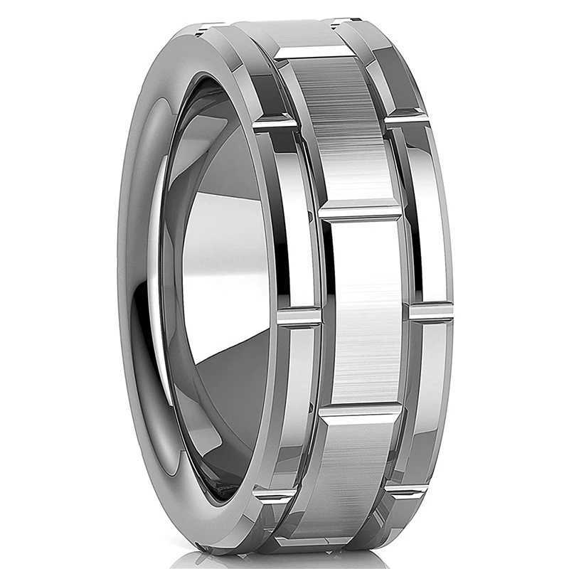 Fashion Stainless Steel Rings for Men Jewelry Accessories Anniversary Gift Trendy Double Groove Watch Band Shape Brushed RingsXJ250219