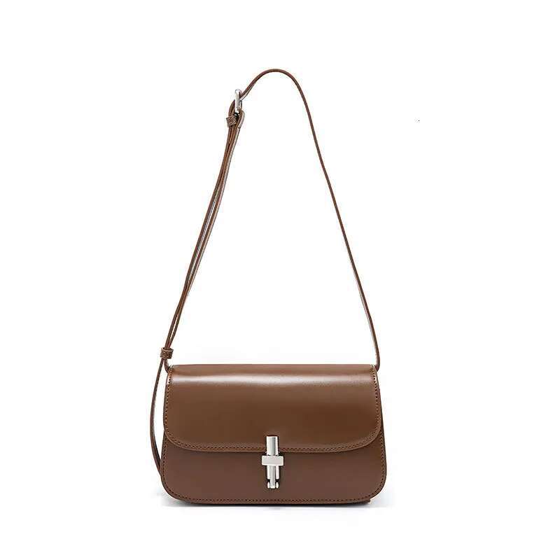 2024 Spring New Genuine Shoulder Bags For Women Soft Leather Small Totes Lady Crossbody Bag High Quality Handbag Coffee