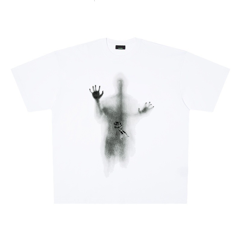 250g American Retro Fashion Cotton Short Sleeved T-shirt For Men Designer T-shirt With Washed Print Summer New Hip-hop Street Casual Loose Men's 