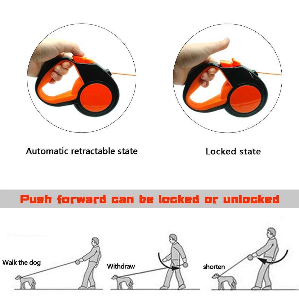 Retractable Dog Leash Automatic Extending Nylon Puppy Pet Dog Leashes Lead Dog Walking Running Leash Traction Rope 3m 5m 8mXJ250218