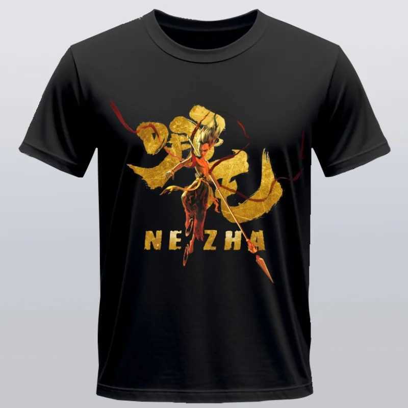 Movie T-shirt China Hero Nezha Printed Graphic Mens and Womens Cotton Casual Shirt Short Sleeve M250219