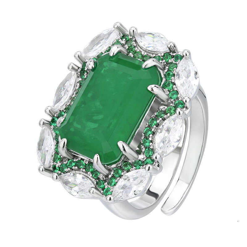 Jewelry set, jewelry necklace, ring, earring, emerald, palace style, high-end, fashionable women's batch