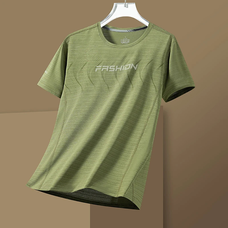 t-shirt men L-7XL 8XL summer ice silk mens short sleeve Quick dry t-shirt printing youth business casual Breathable Top 8931 250217
