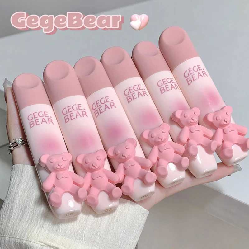 Cute Little Bear Lip Glaze Mist Face Matte Velvet Lipstick Holding Makeup Whitening Lip Cream Coloring Lip ColorW250219