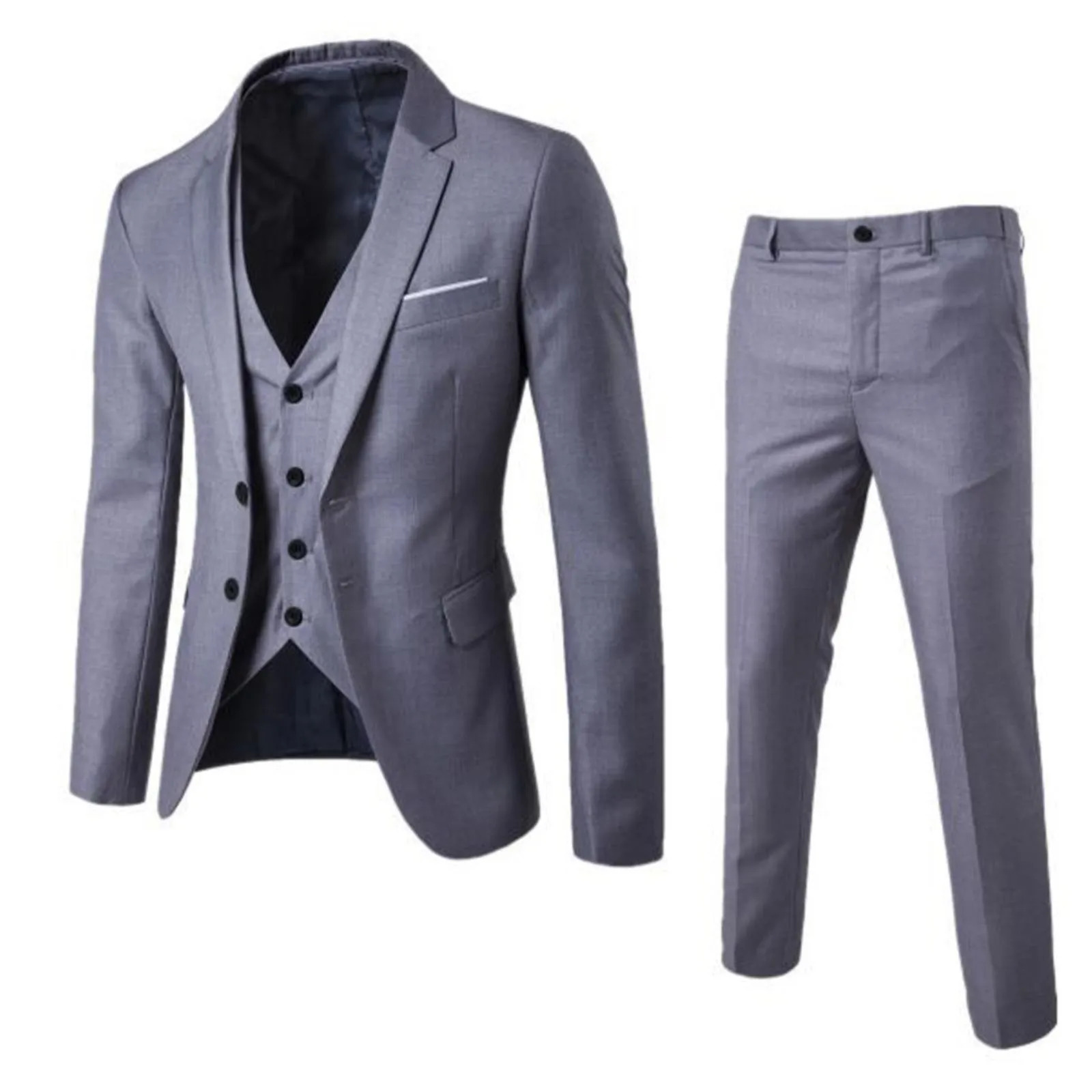 Mens Wedding Suit Business Formal Party Dance Suit Classic Lapel Jacket Vest Pants Full Coats Suit Slim Blazers 3 Piece Set 250213