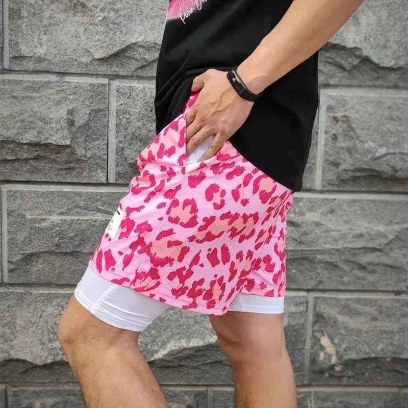 New sports shorts mens sports shorts double-layer running shorts 2 at the bottom of the beach summer gym training jogging shorts W250219