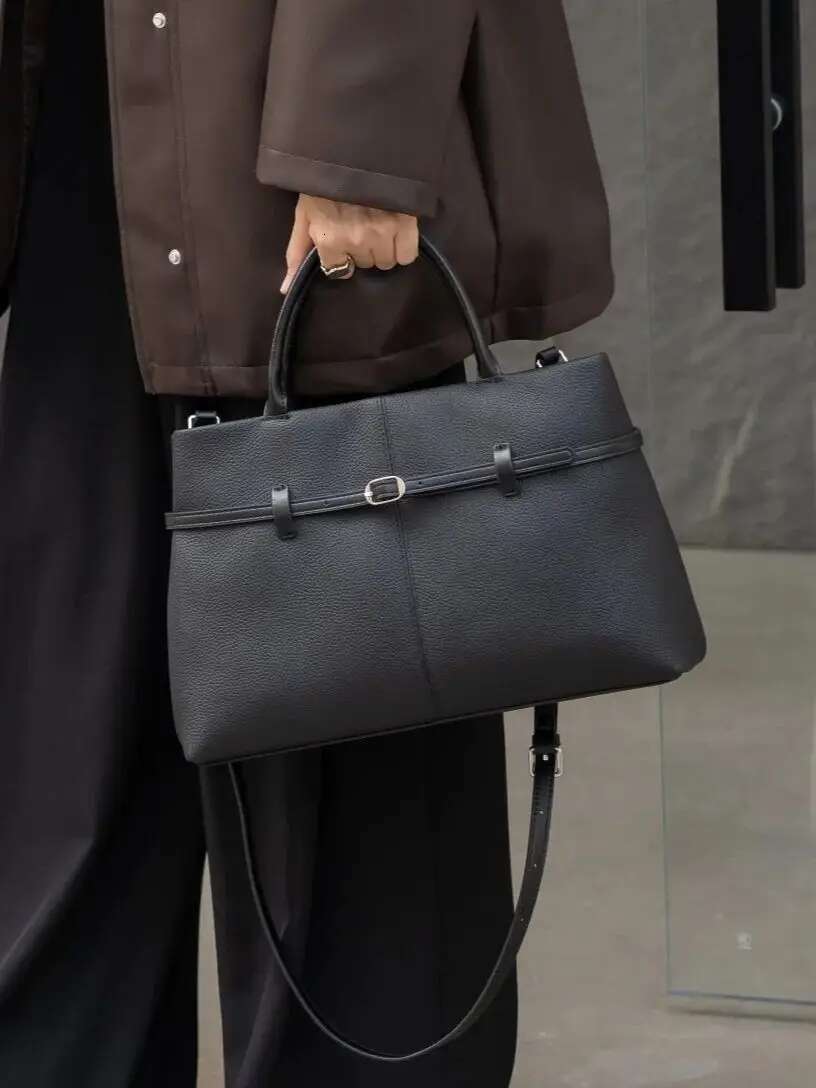 Genuine Leather Fashion Women Black Handbag Desiger Ladies Shoudler Cross Large Brown Bags