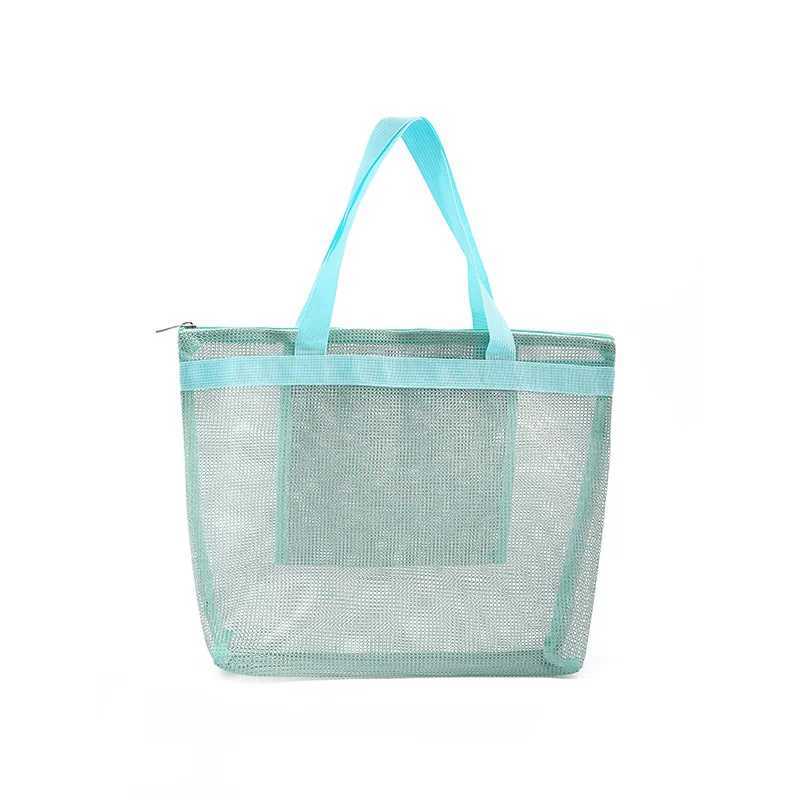 Women Clear Mesh Transparent Bag Large Capacity Travel Summer Beach Shoulder Bags Female Casual Solid Color Holiday Tote Bags Z250219