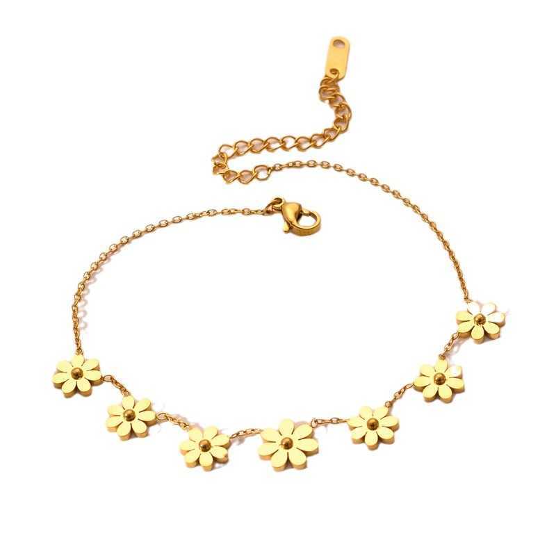 Charm Bracelets 18k rose gold titanium steel bracelet Korean version Bohemian temperament titanium steel non fading bracelet accessory H25220 4 8ZOW