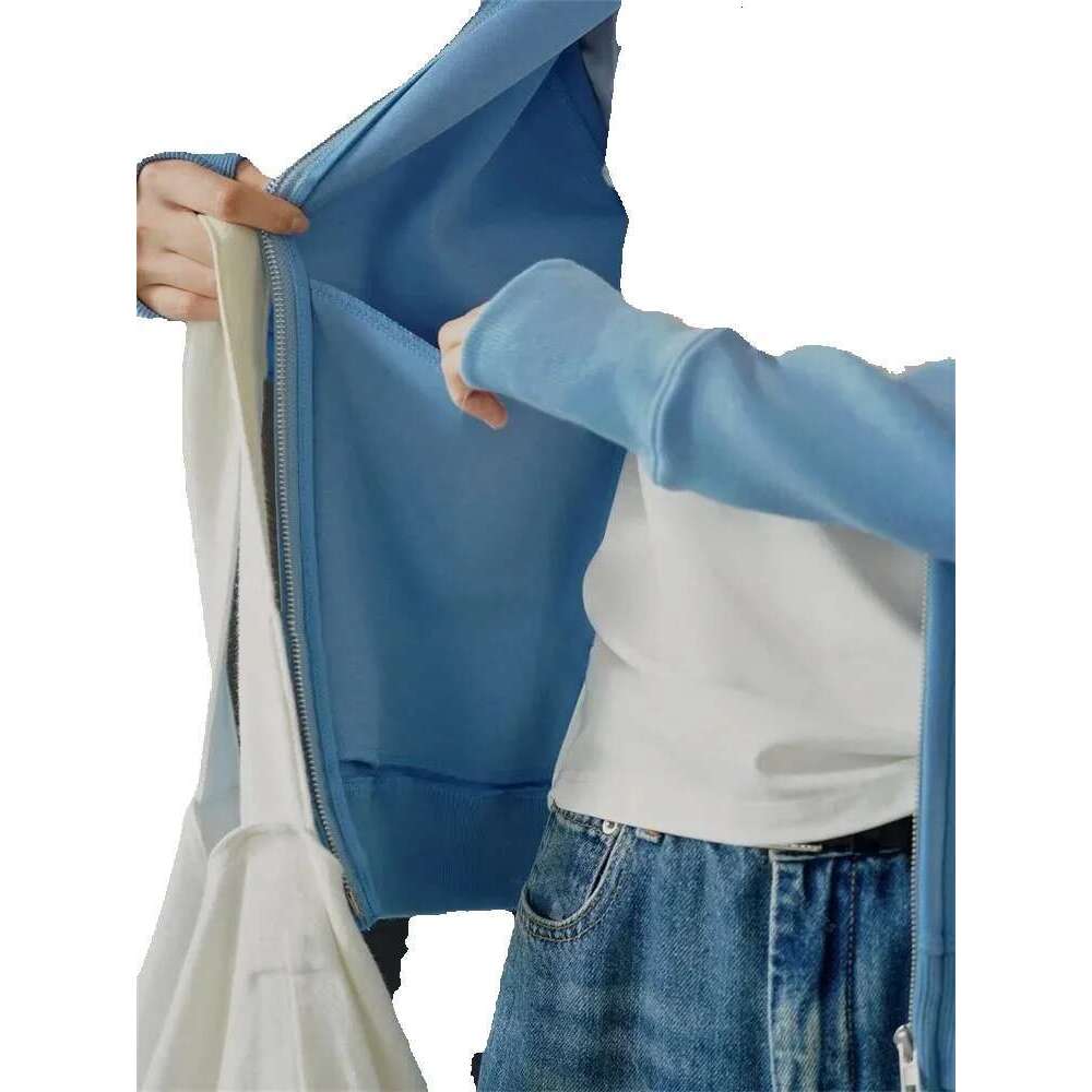 Hanorange 2025 Early Spring Sporty Tight Fitting Hoodies Women Skin Friendly Breathable Hooded Jacket Dark Gray/Light Blue
