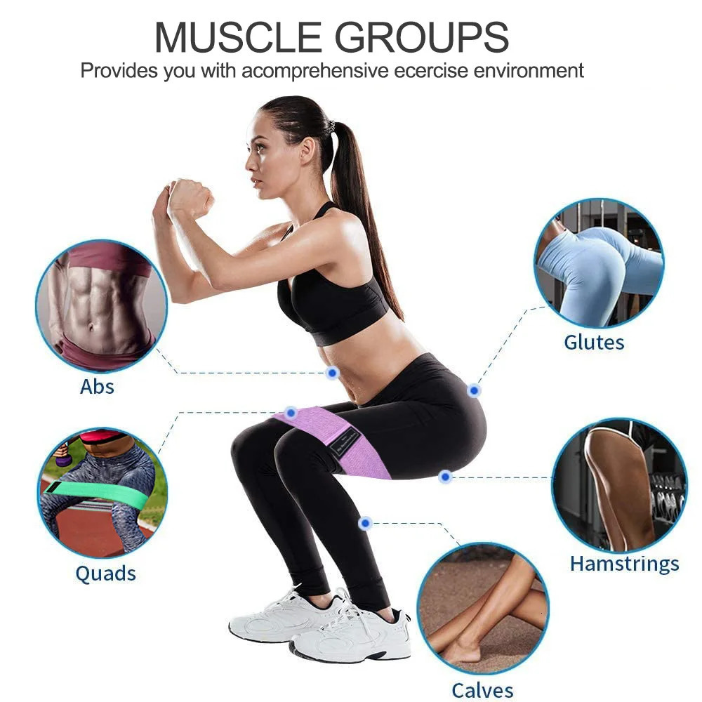 1/2/3PCS Elastic Bands Fitness Resistance Bands Yoga Pilates Hip Circle Expander Bands Gym Training Home Workout Equipment 250214