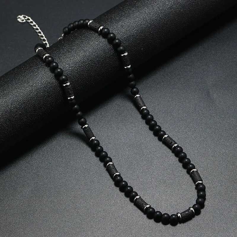 New Bohemian Mens Beaded Necklace Tiger Stone Natural Stone Fashion Trend Design Minimalist Necklace Commemorative GiftXJ250219