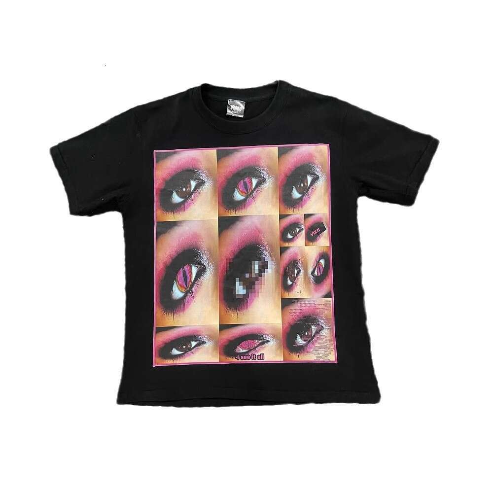 Summer y2k printed T-shirt, sleeved round neck top, personalized dark INS slim fit short T-shirt