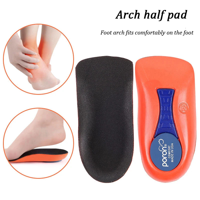 Plantar Fascitis Half Insoles for Feet Shock Absorption Elasticity Running Arch Support Orthopedic Heel Pad Sneakers Shoe Insert 250219