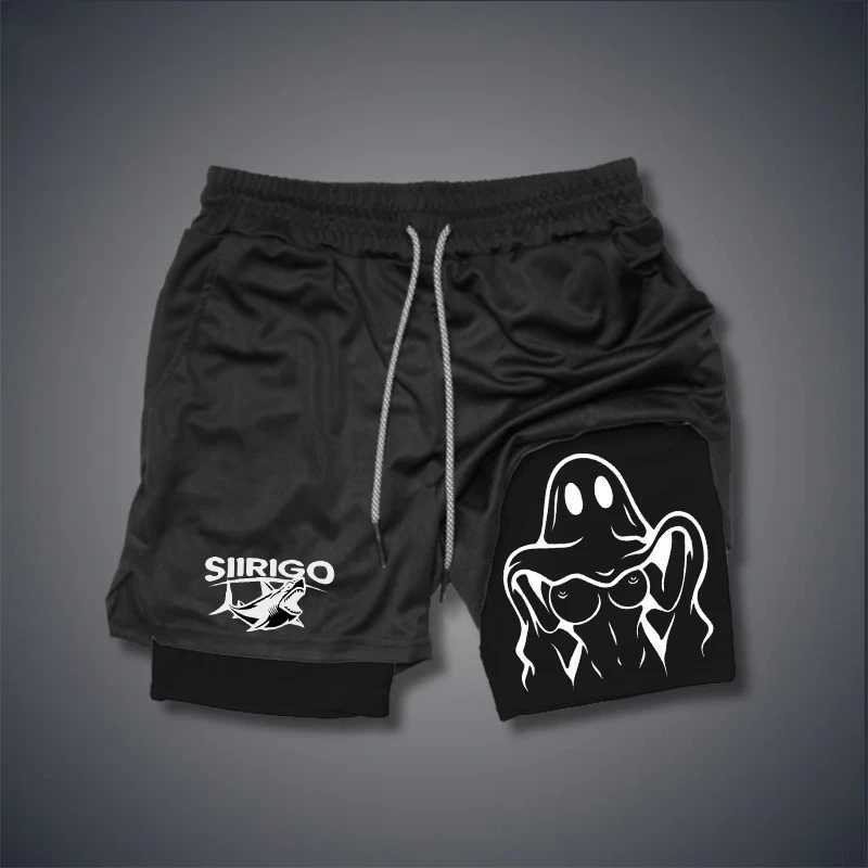 Double layered fitness shorts suitable for mens slim summer quick drying and breathable shorts for mens sports and fitness X250220