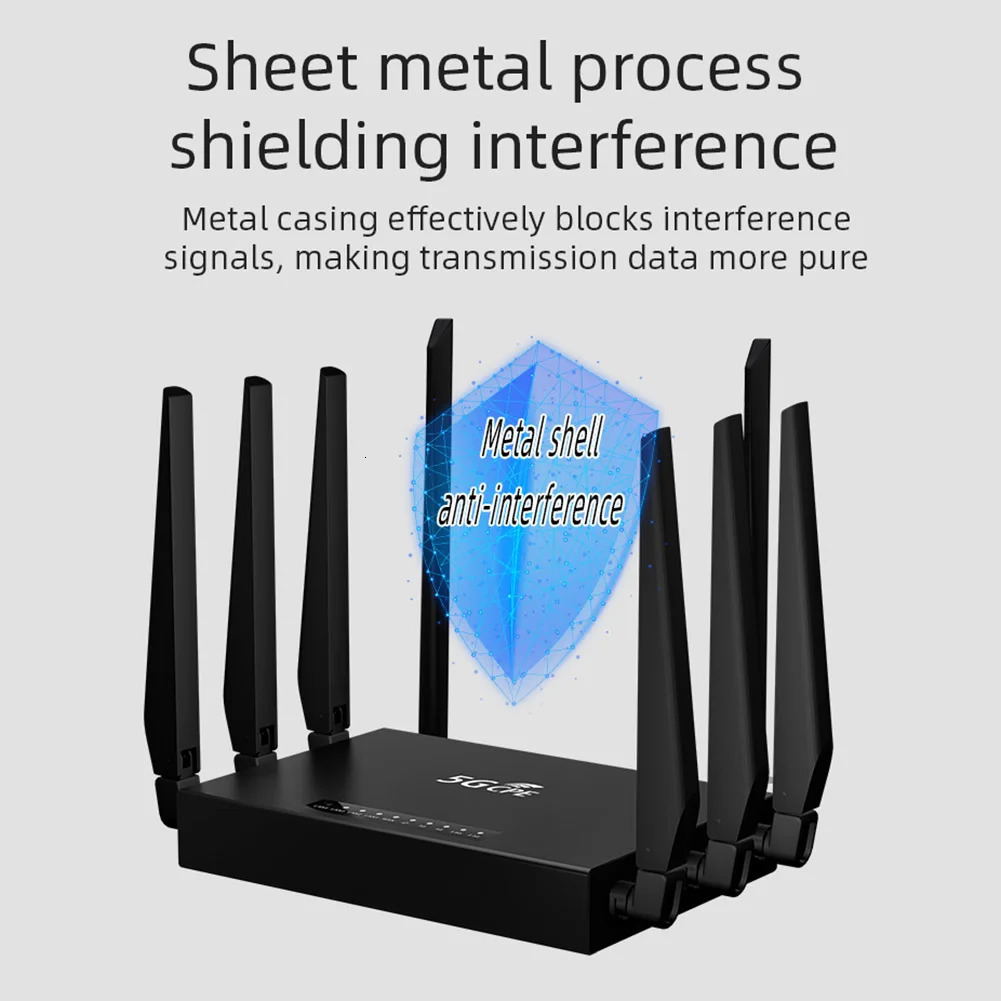 5G CPE WIFI6 Router 4LAN 1WAN Ports WIFI with SIM Card Solt Dual Band 24G58G Wireless 5dBi High Gain Antenna 250213