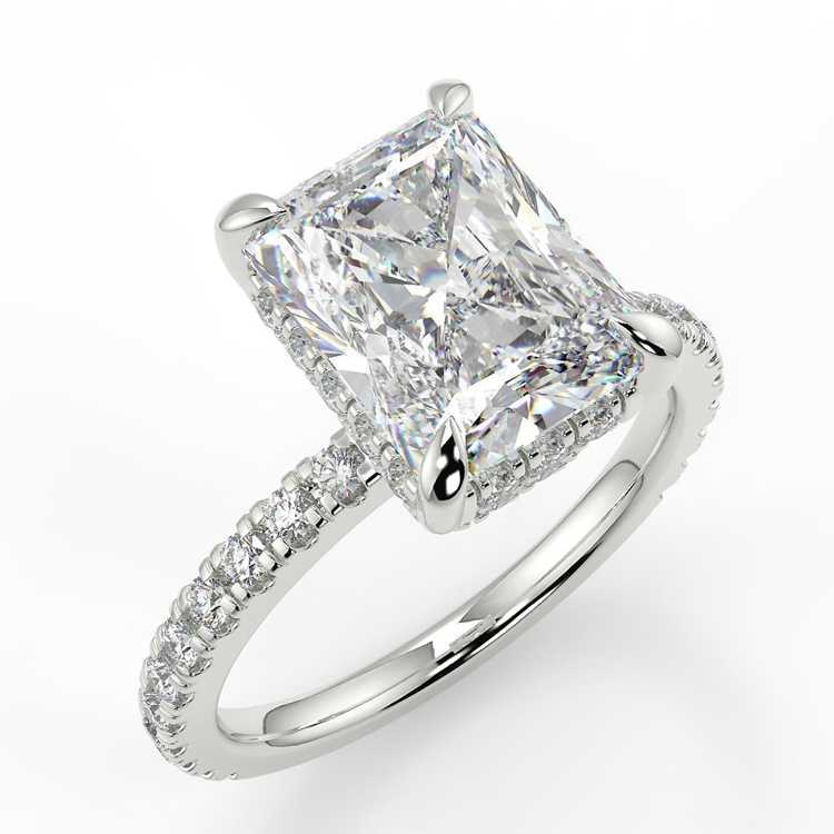 Radiant Cut Moissanite Diamond 14K Pt950 Ring Charming Ring Women Fashion Rings 18K