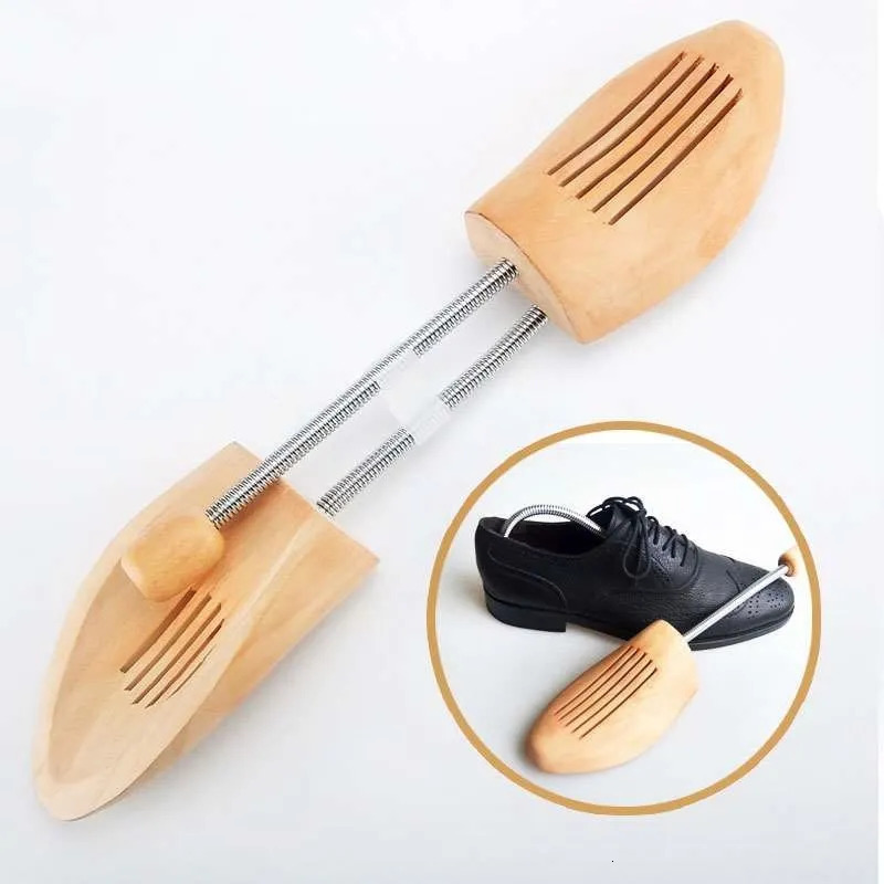 1 Pair Wooden Shoe Tree Unisex Highgrade Spring Shoes Adjustable Support Stretcher Shaped Fixed Without Distortion 250219