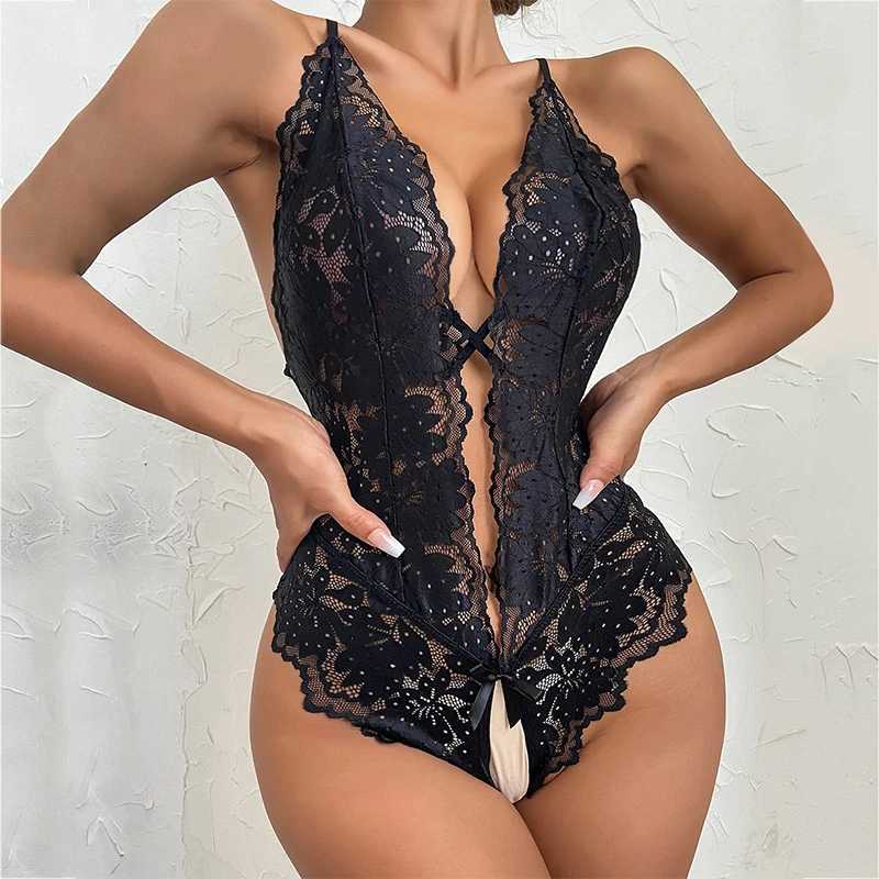 Sexy Lingerie Female Lingerie Hollow Out babydoll Tights Porn Crotchless Dress Bodysuit for Women Exotic Underwear Sex Costume W250220