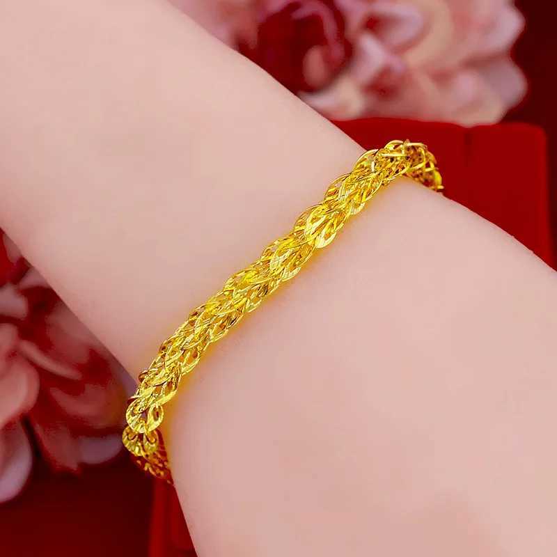 High-quality 9999 real gold jewelry womens bracelet 24K phoenix tail bracelet womens new fashionXJ250219